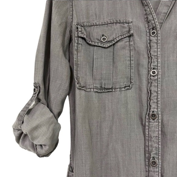 Philosophy Gray Chambray Shirt Dress Size Medium - Picture 4 of 7